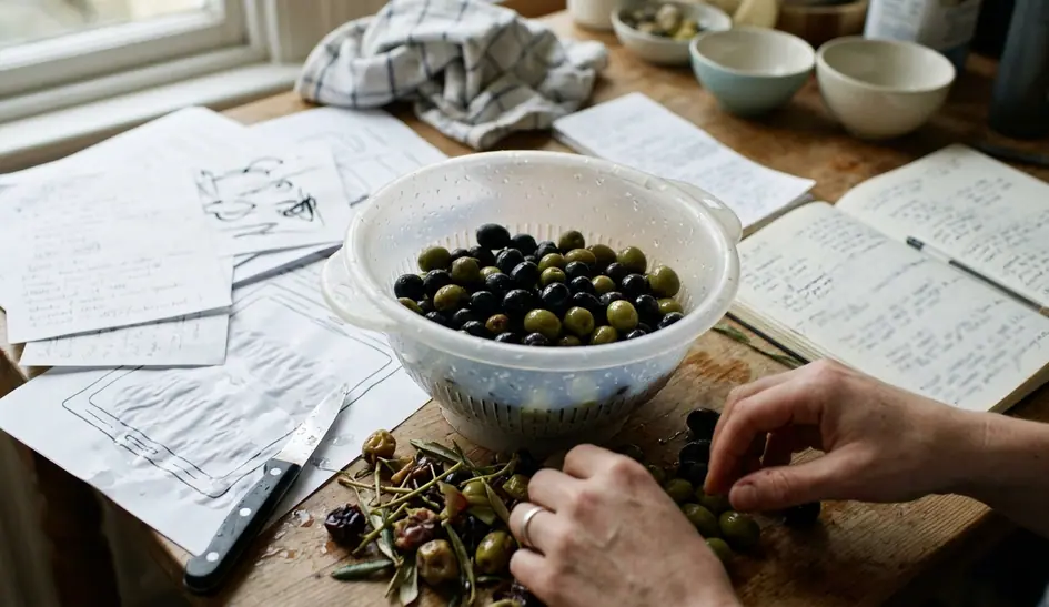 Sort, Rinse and Slit Every Olive